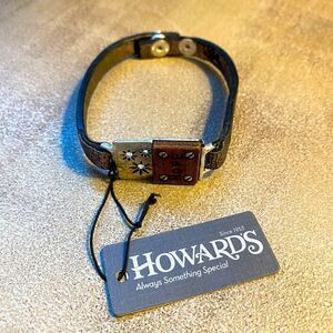 NWT Howard’s leather metal wood hope bracelet
